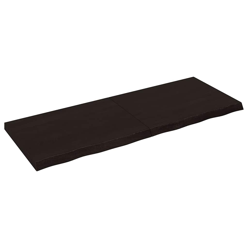 Wall shelf dark brown 160x60x(2-6)cm solid oak treated wood