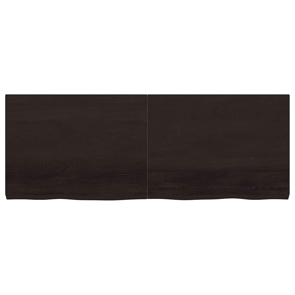 Wall shelf dark brown 160x60x(2-6)cm solid oak treated wood