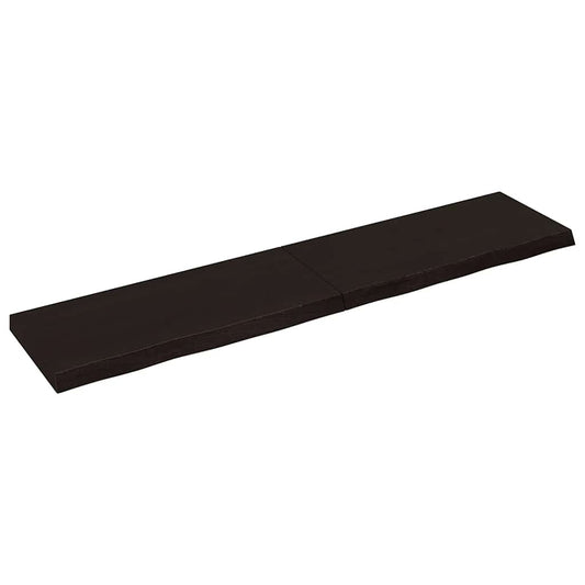 Etagère murale marron foncé 180x40x(2-6)cm chêne massif bois traité
