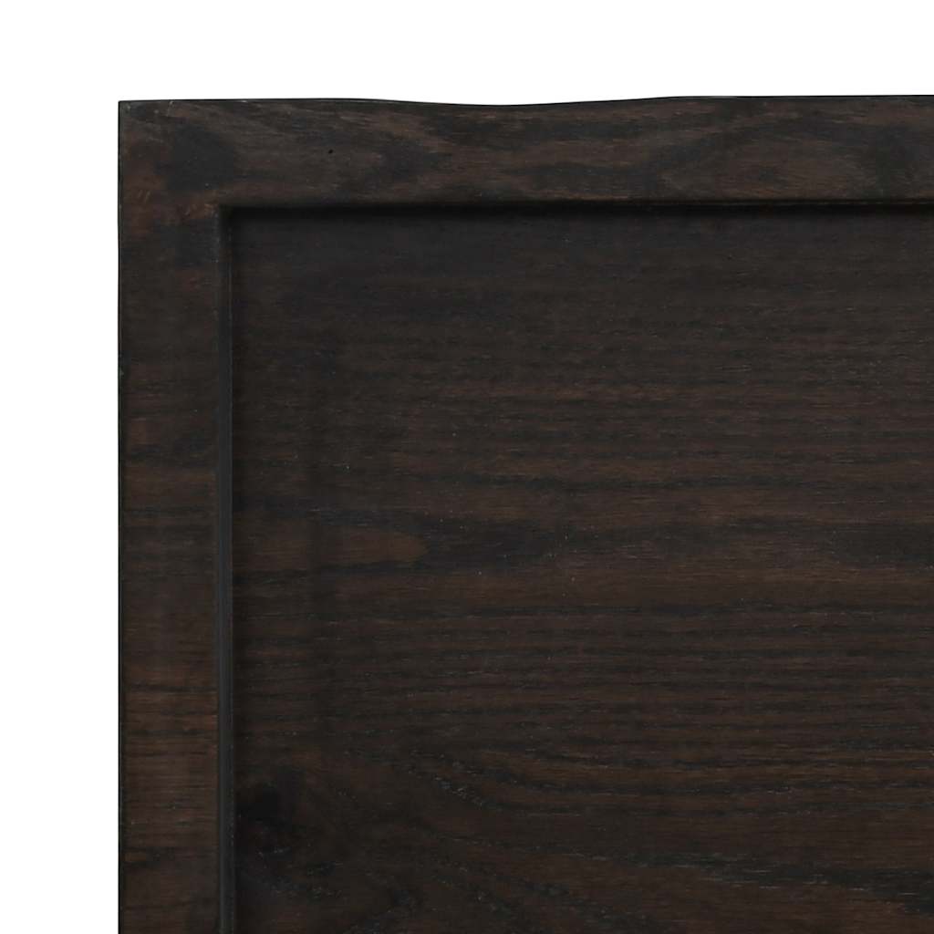 Etagère murale marron foncé 180x40x(2-6)cm chêne massif bois traité