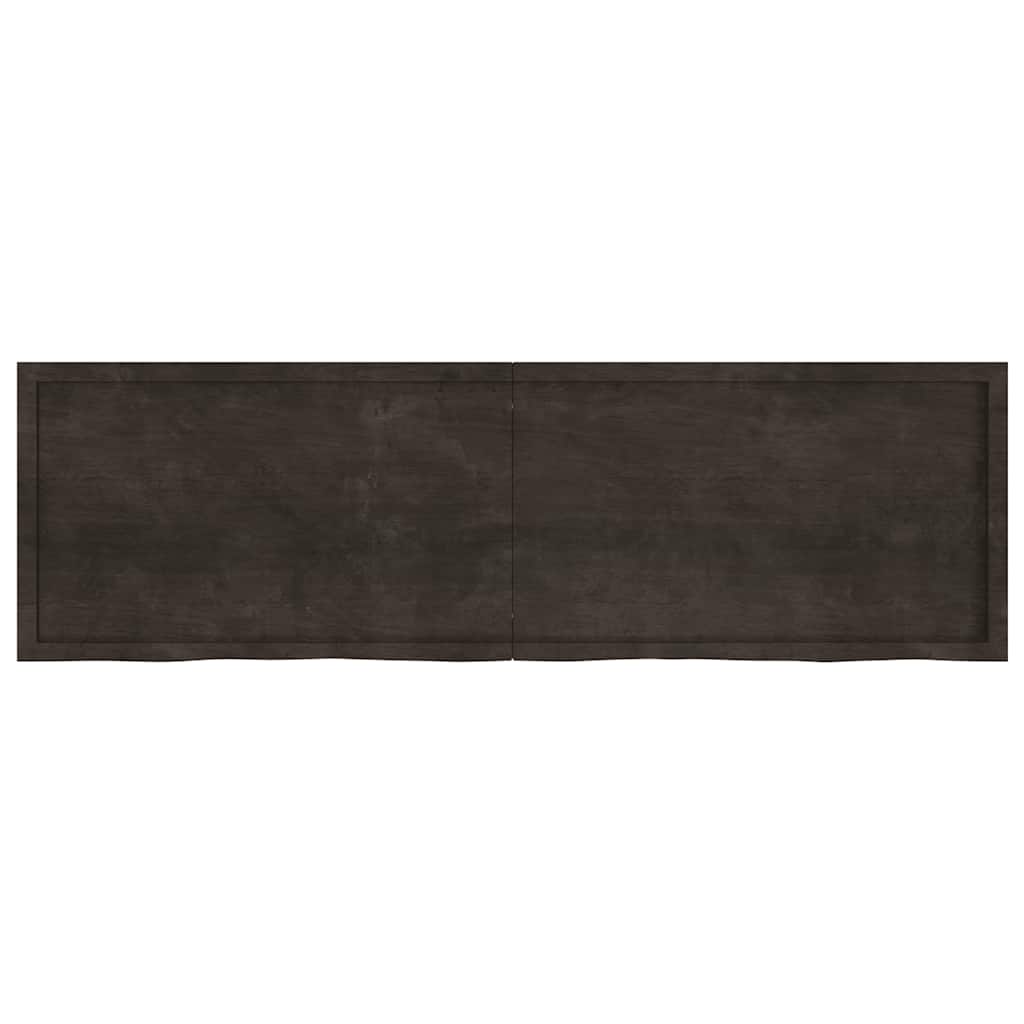 Etagère murale marron foncé 200x60x(2-4)cm chêne massif bois traité