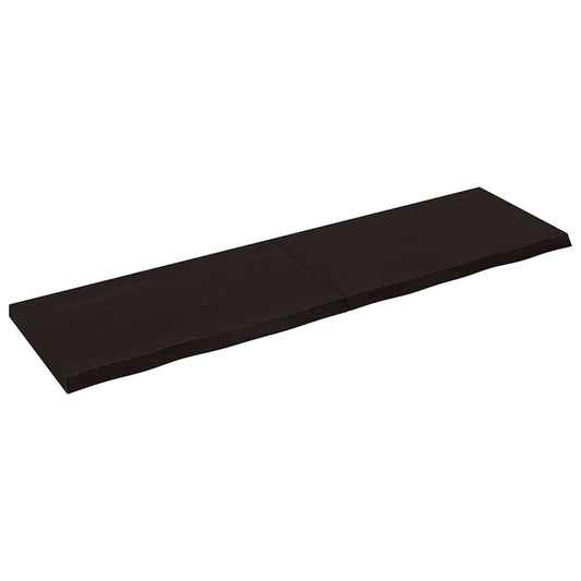 Etagère murale marron foncé 220x60x(2-6)cm chêne massif bois traité