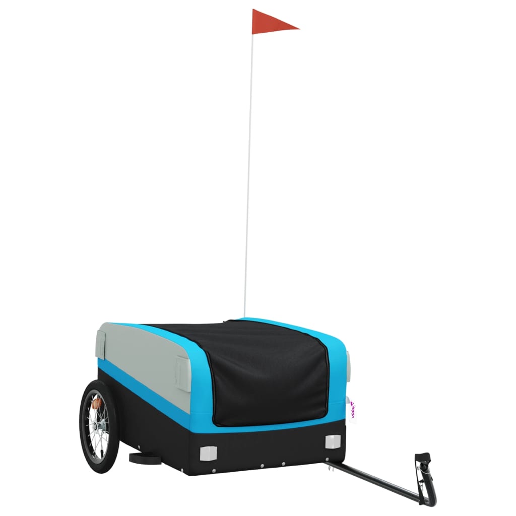 Bicycle trailer black and blue 45 kg iron