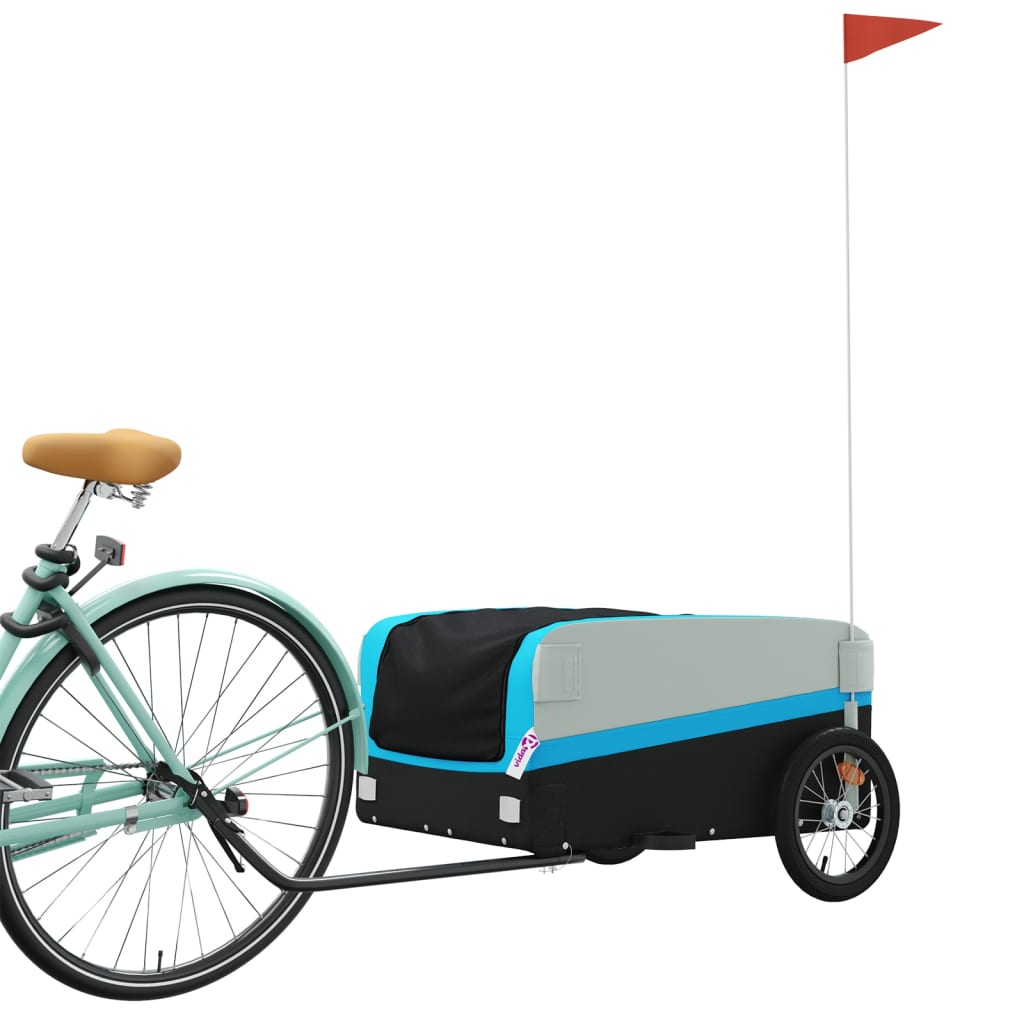 Bicycle trailer black and blue 45 kg iron