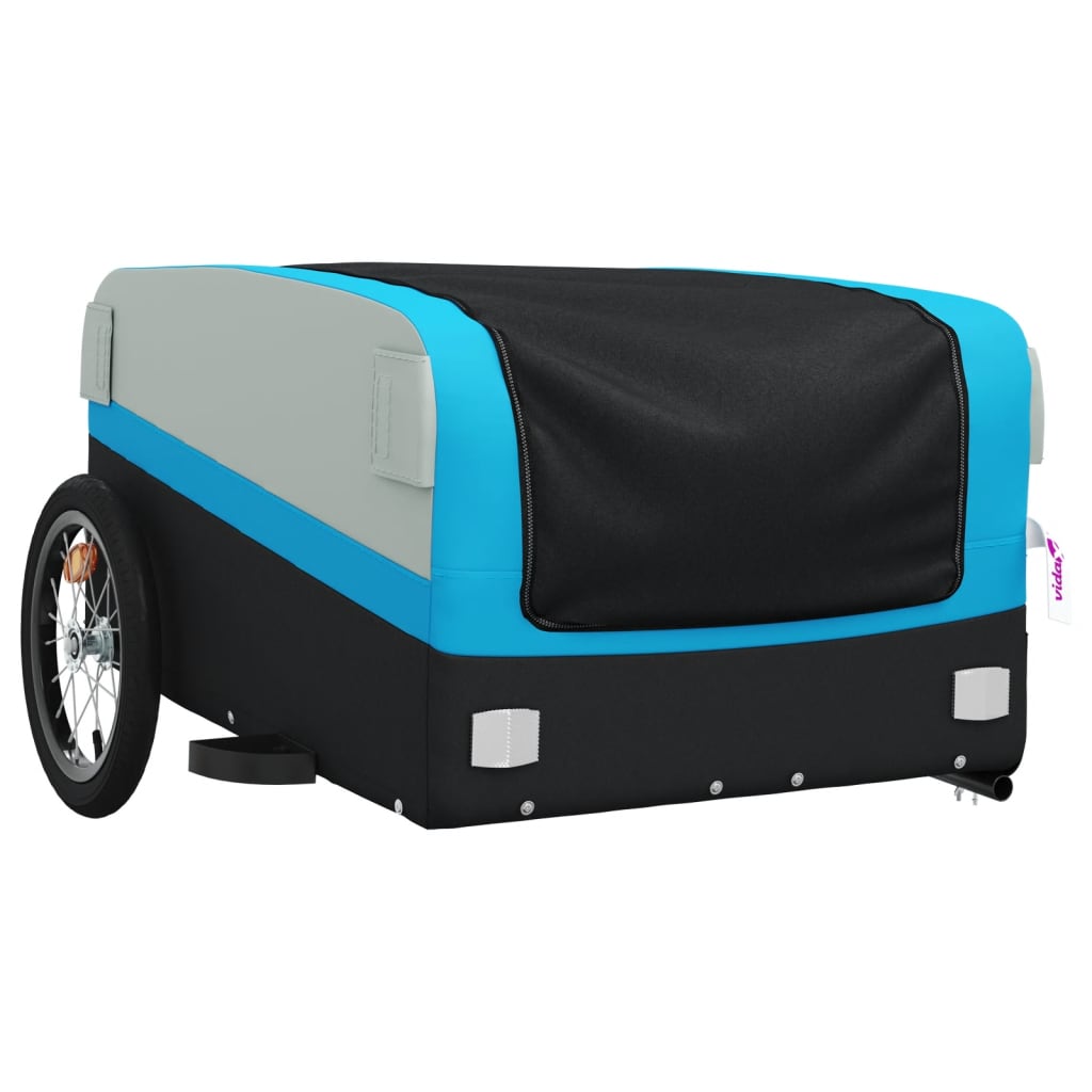Bicycle trailer black and blue 45 kg iron