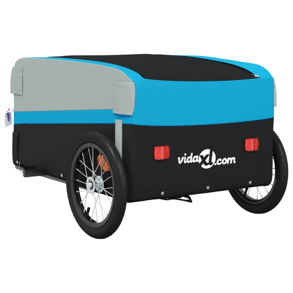 Bicycle trailer black and blue 45 kg iron