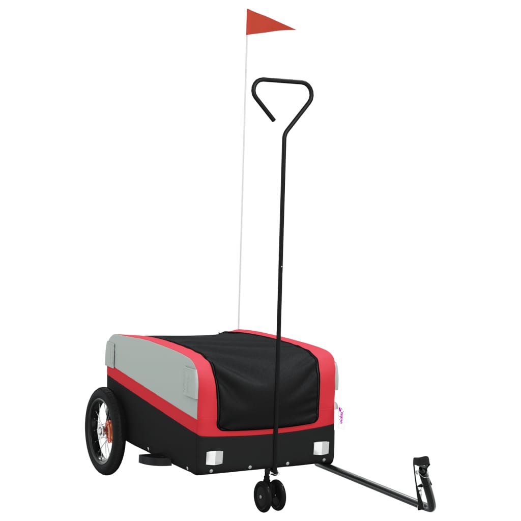 Bicycle trailer black and red 30 kg iron