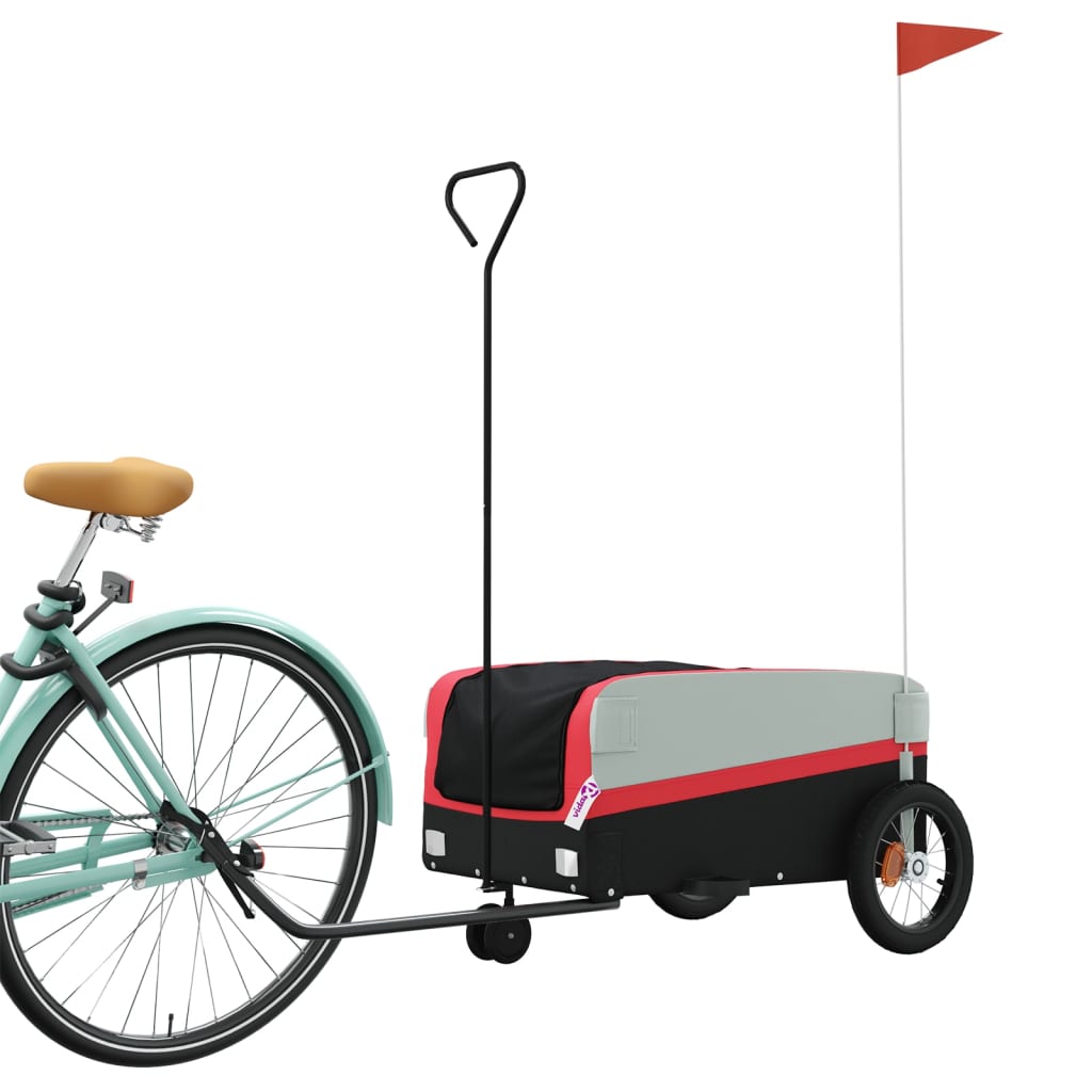 Bicycle trailer black and red 30 kg iron