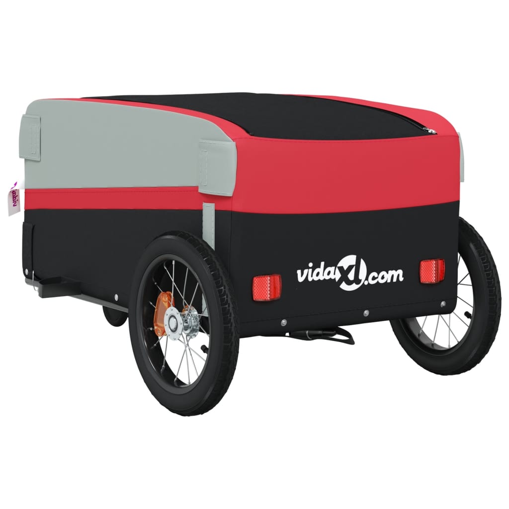 Bicycle trailer black and red 30 kg iron