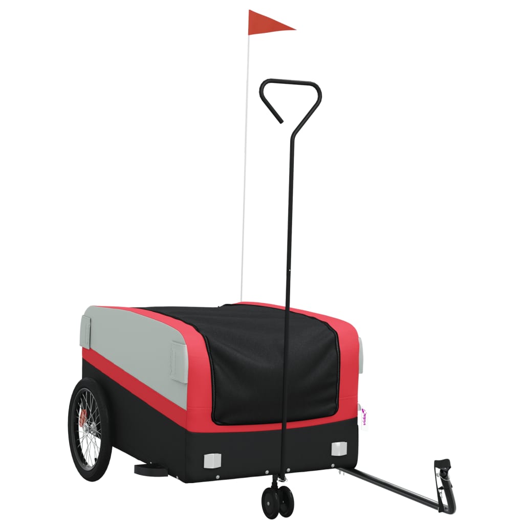 Bicycle trailer black and red 45 kg iron