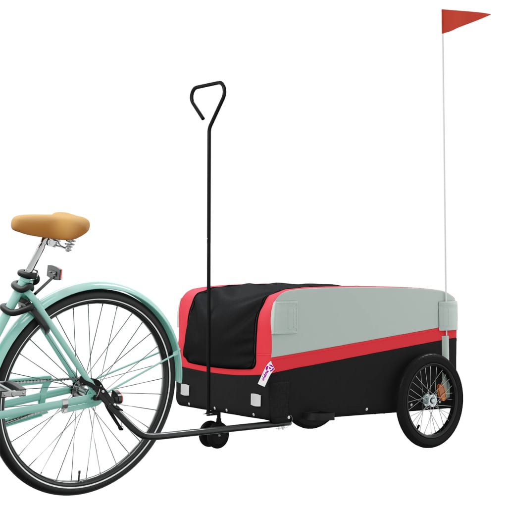Bicycle trailer black and red 45 kg iron