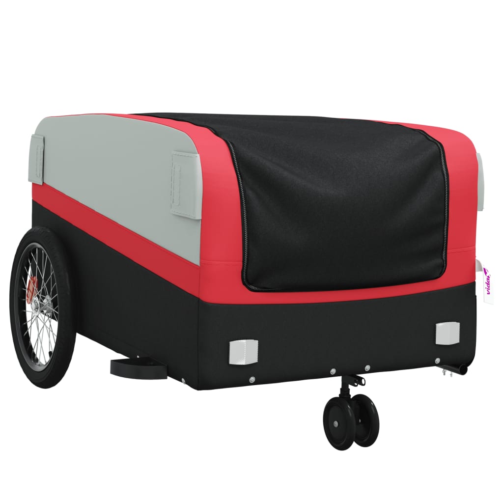 Bicycle trailer black and red 45 kg iron