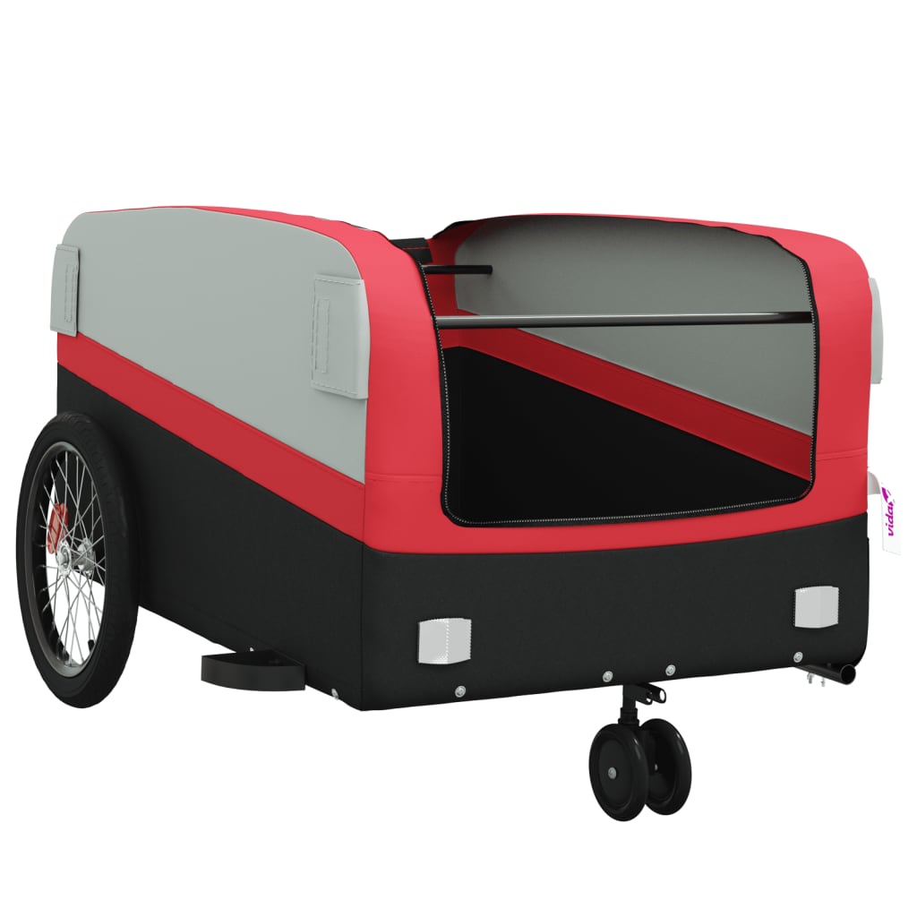 Bicycle trailer black and red 45 kg iron