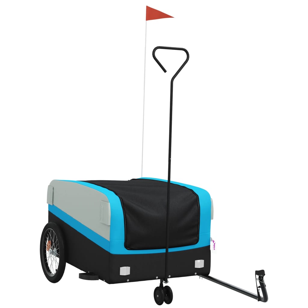 Bicycle trailer black and blue 45 kg iron