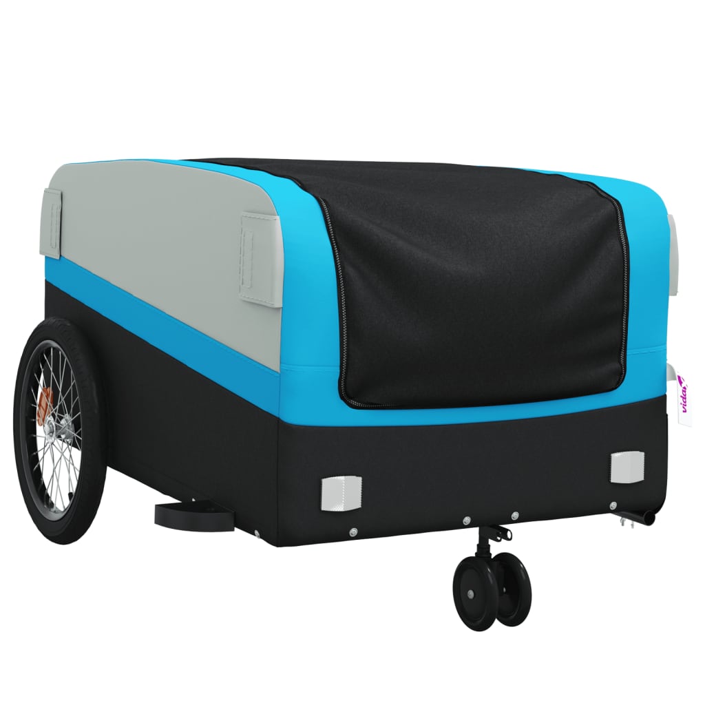 Bicycle trailer black and blue 45 kg iron