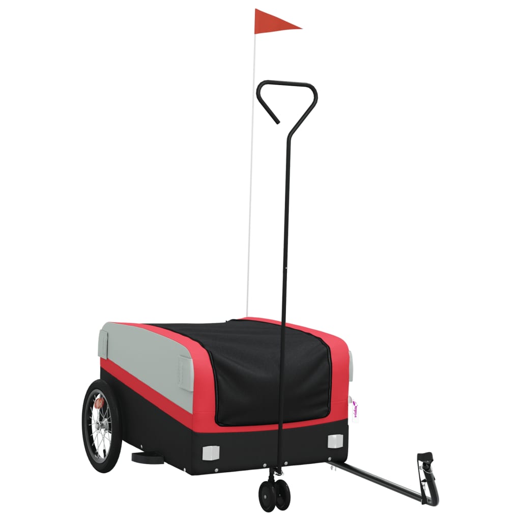 Bicycle trailer black and red 45 kg iron