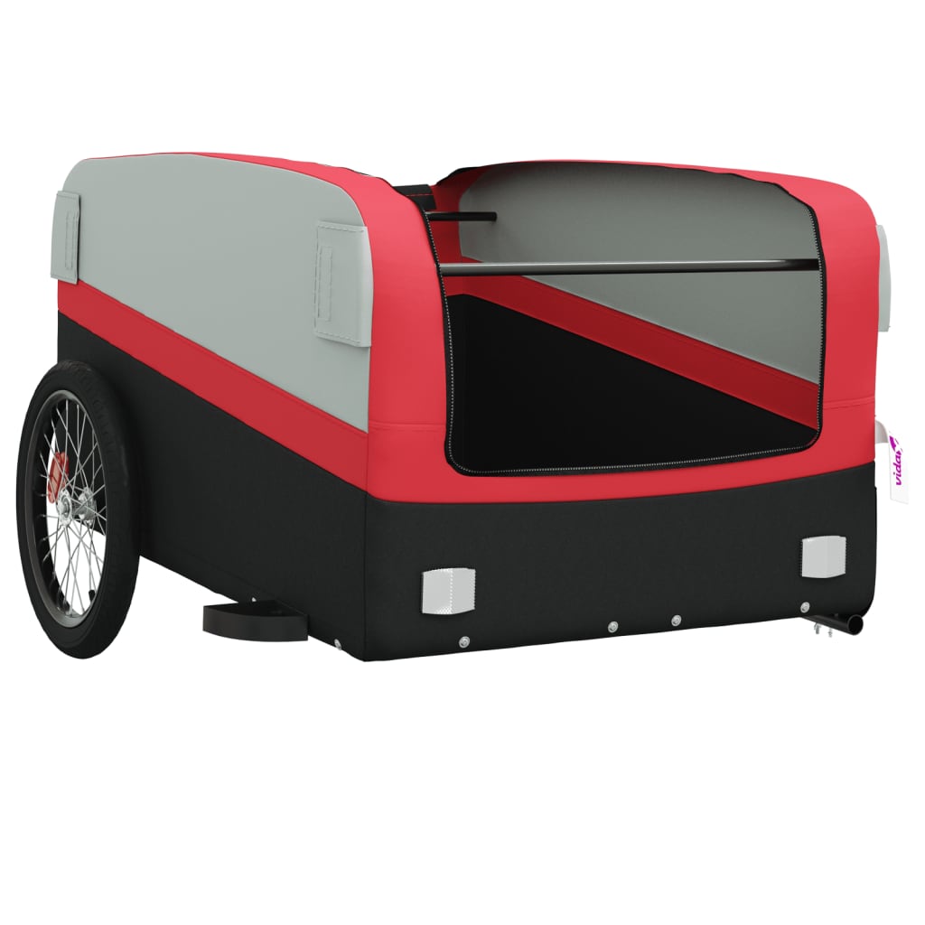 Bicycle trailer black and red 45 kg iron