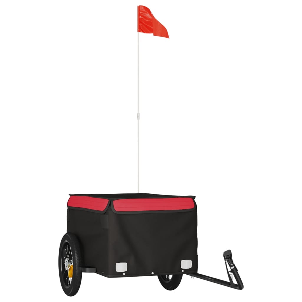 Remorque vélo noir et rouge fer 30 kg