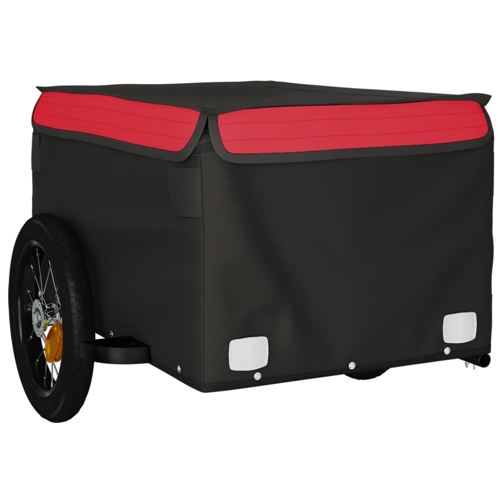 Remorque vélo noir et rouge fer 30 kg