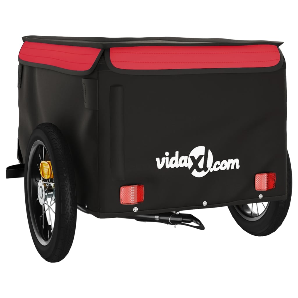 Remorque vélo noir et rouge fer 30 kg