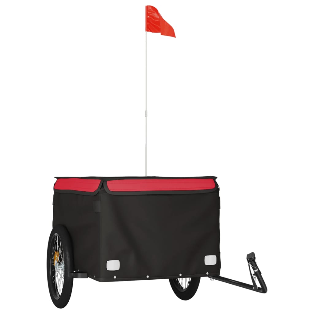 Bicycle trailer black and red 45 kg iron