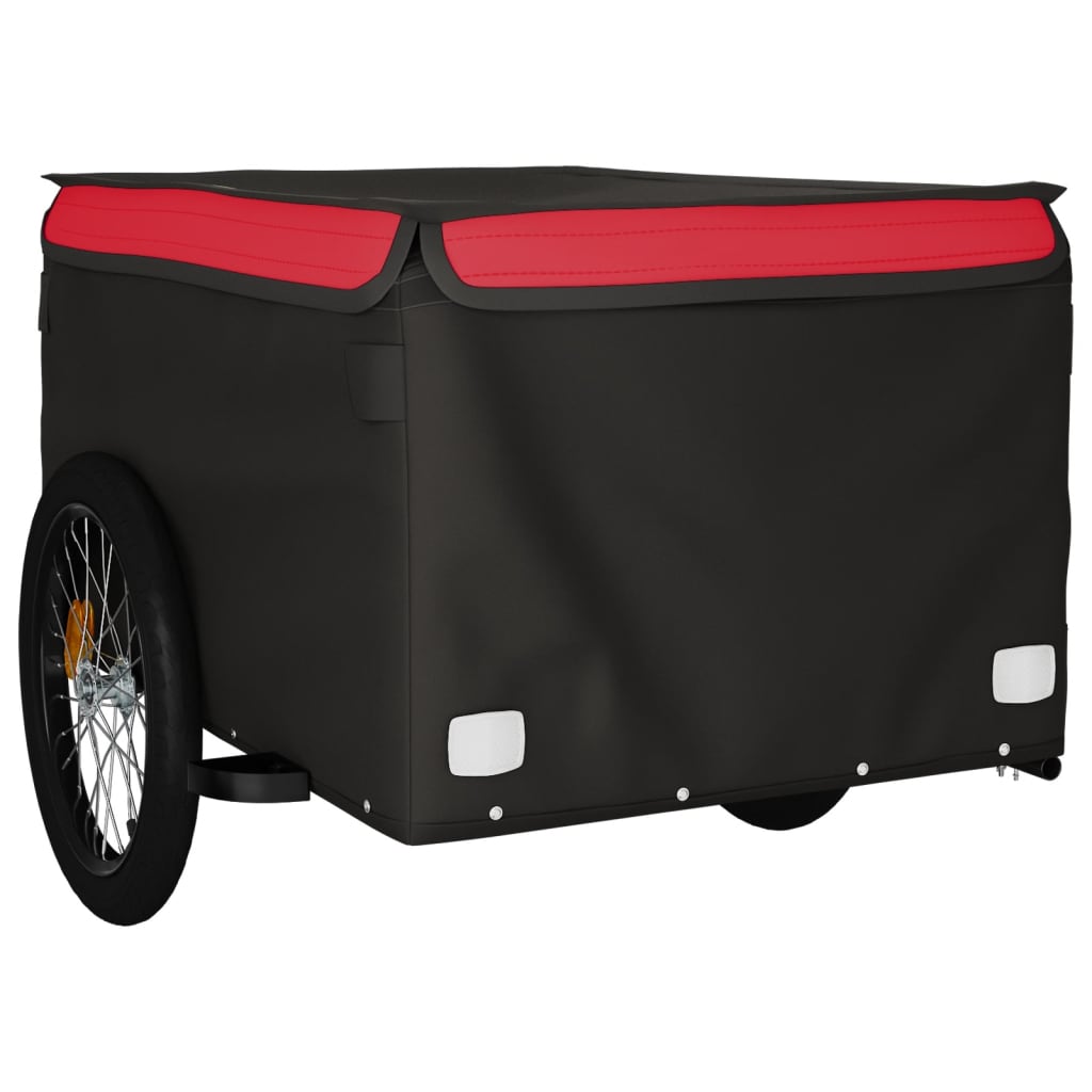 Bicycle trailer black and red 45 kg iron