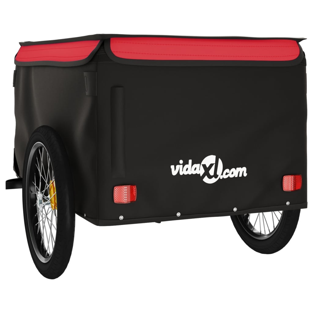 Bicycle trailer black and red 45 kg iron