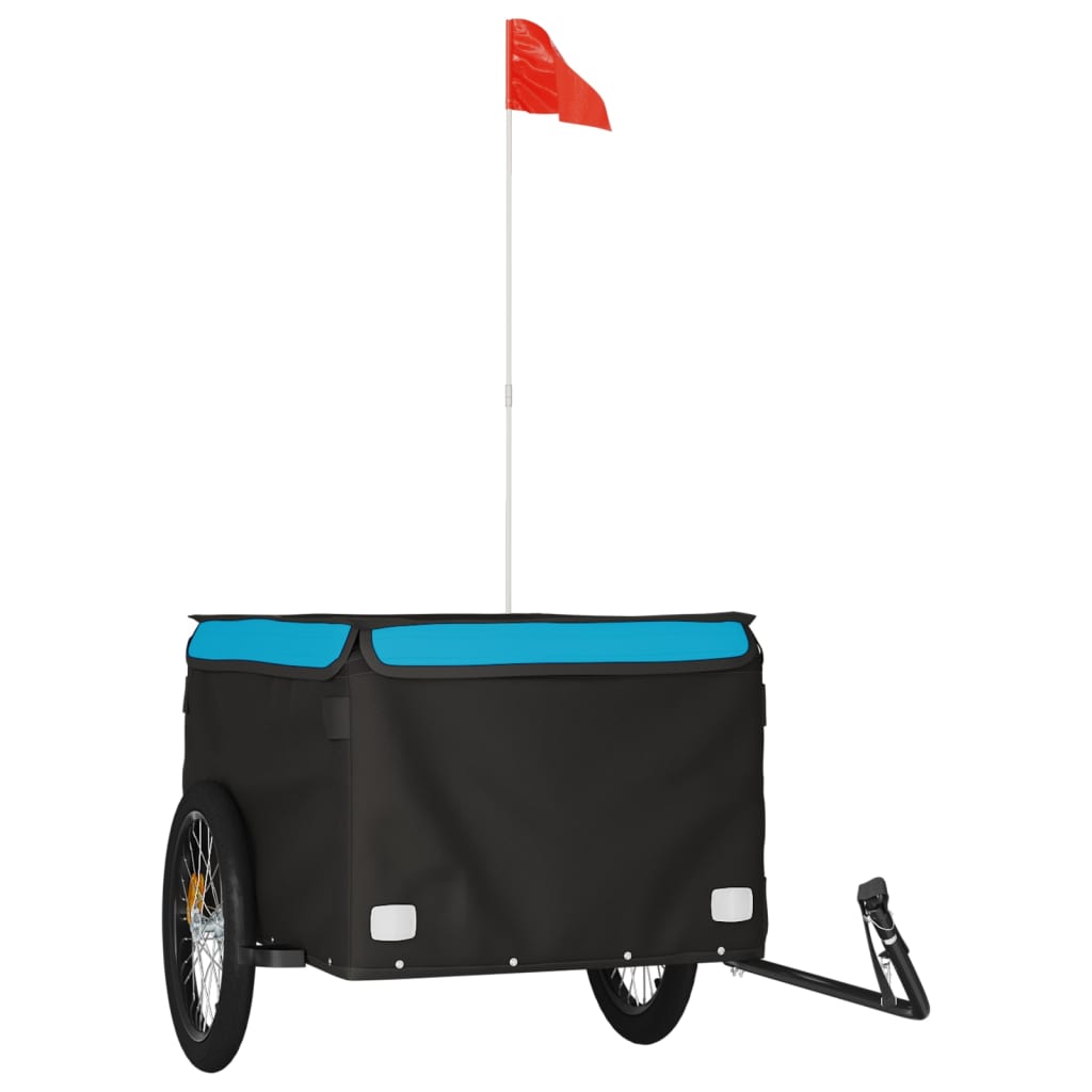 Bicycle trailer black and blue 45 kg iron