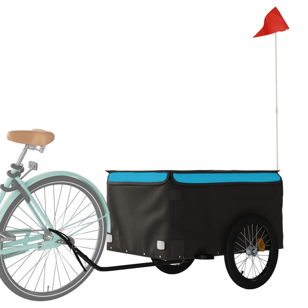 Bicycle trailer black and blue 45 kg iron