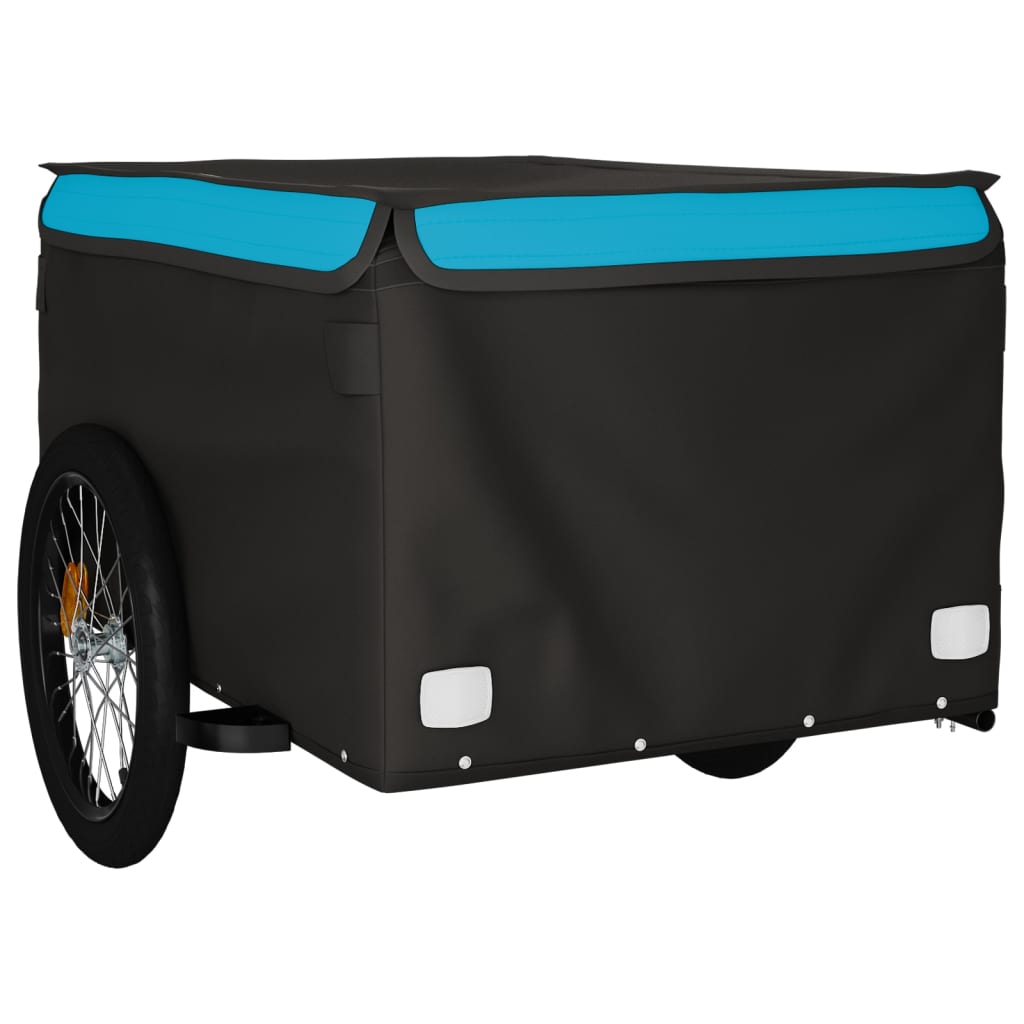 Bicycle trailer black and blue 45 kg iron