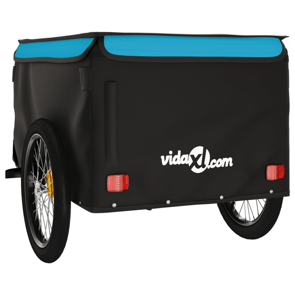 Bicycle trailer black and blue 45 kg iron