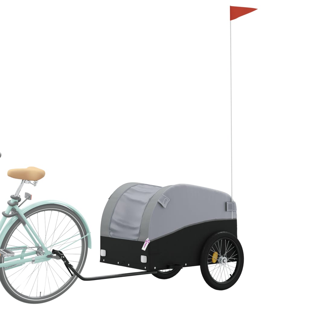 Bicycle trailer black and gray 45 kg iron