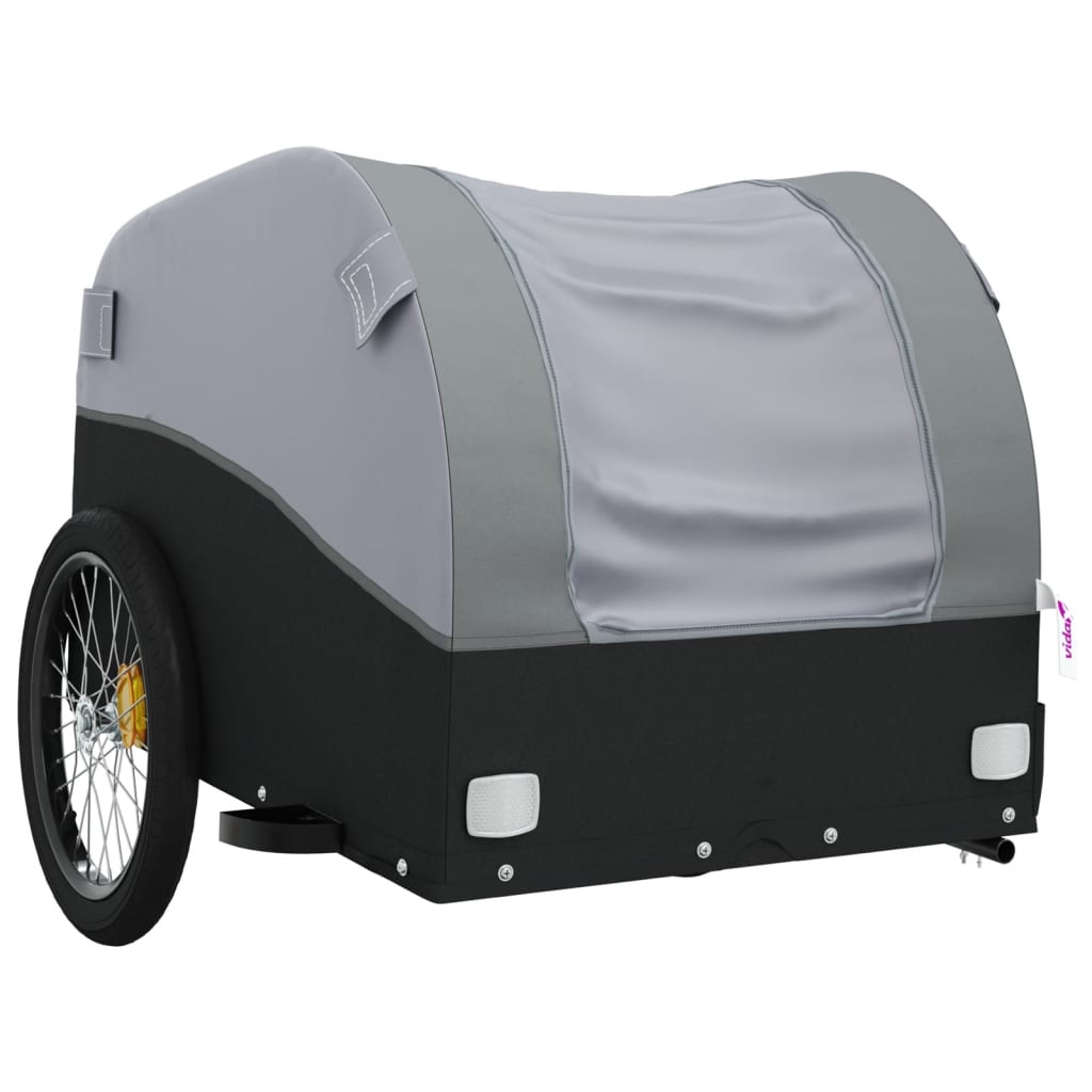 Bicycle trailer black and gray 45 kg iron