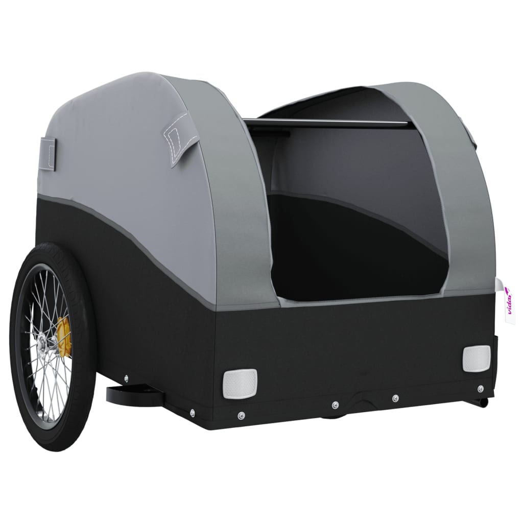 Bicycle trailer black and gray 45 kg iron