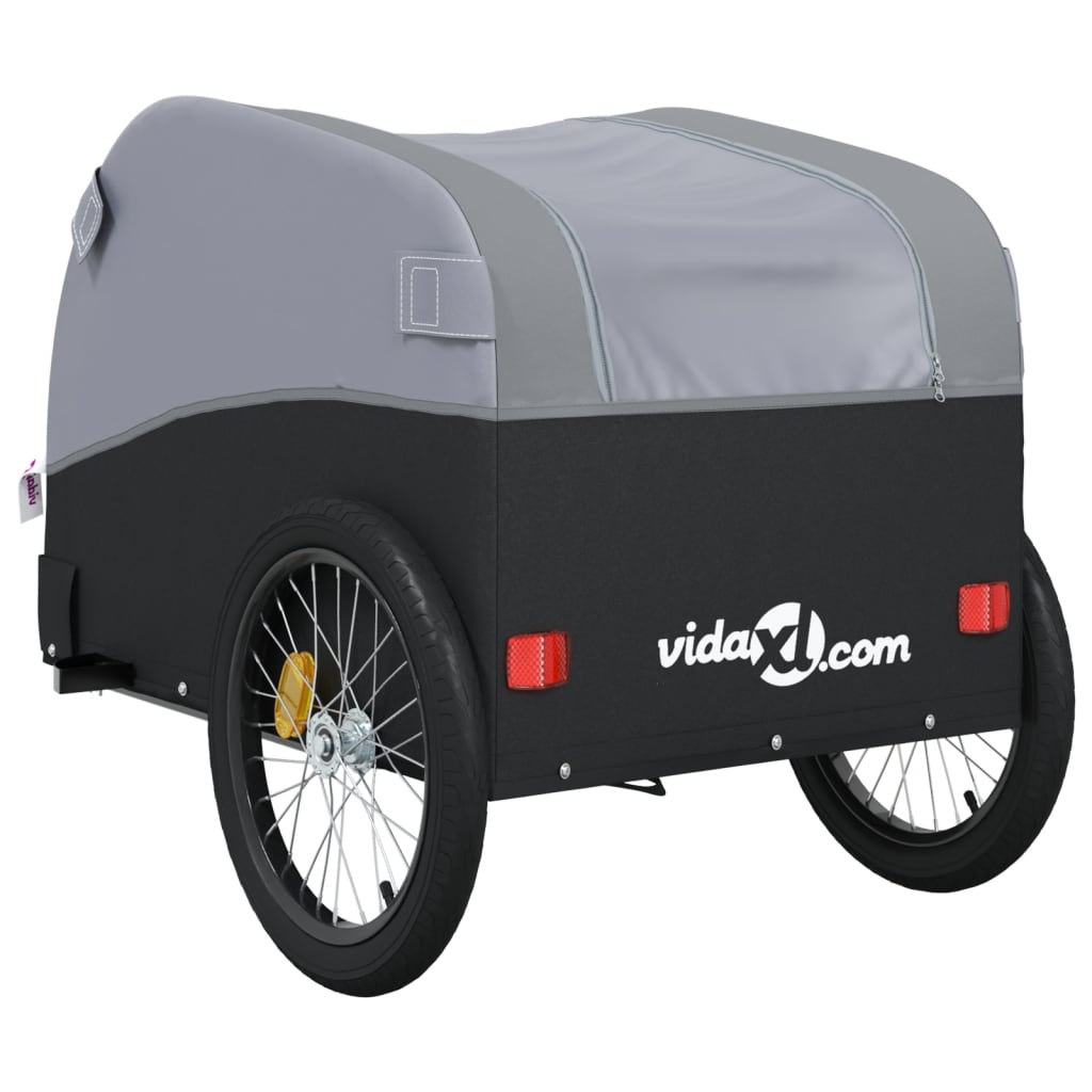 Bicycle trailer black and gray 45 kg iron