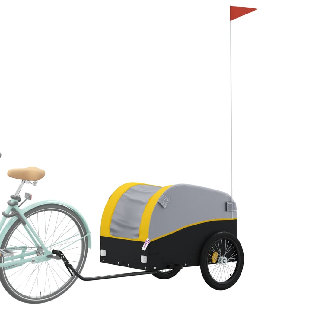 Bicycle trailer black and yellow 45 kg iron