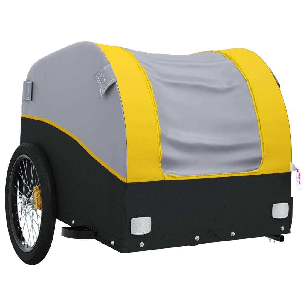 Bicycle trailer black and yellow 45 kg iron