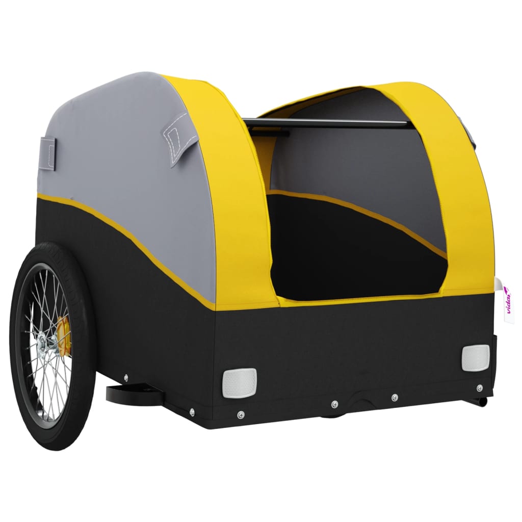 Bicycle trailer black and yellow 45 kg iron