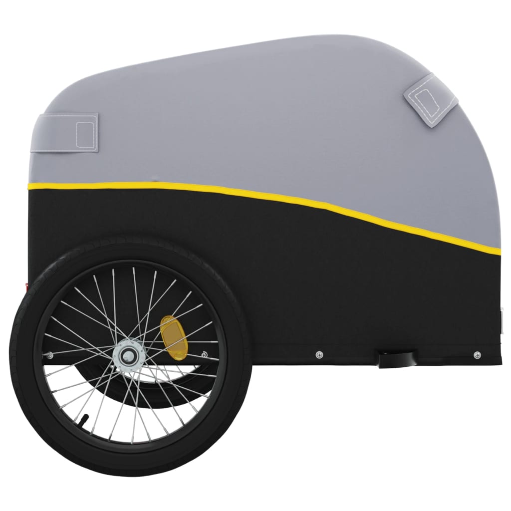 Bicycle trailer black and yellow 45 kg iron