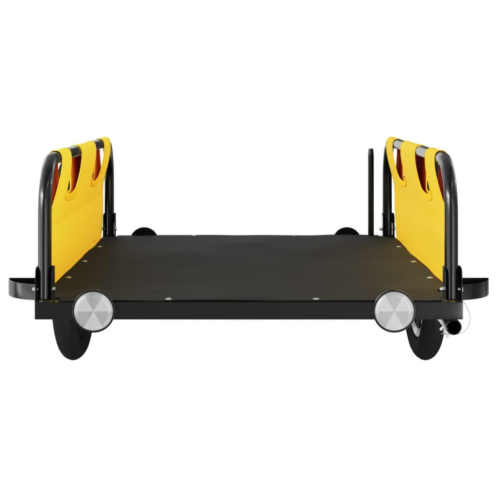 Remorque vélo tissu Oxford jaune et fer