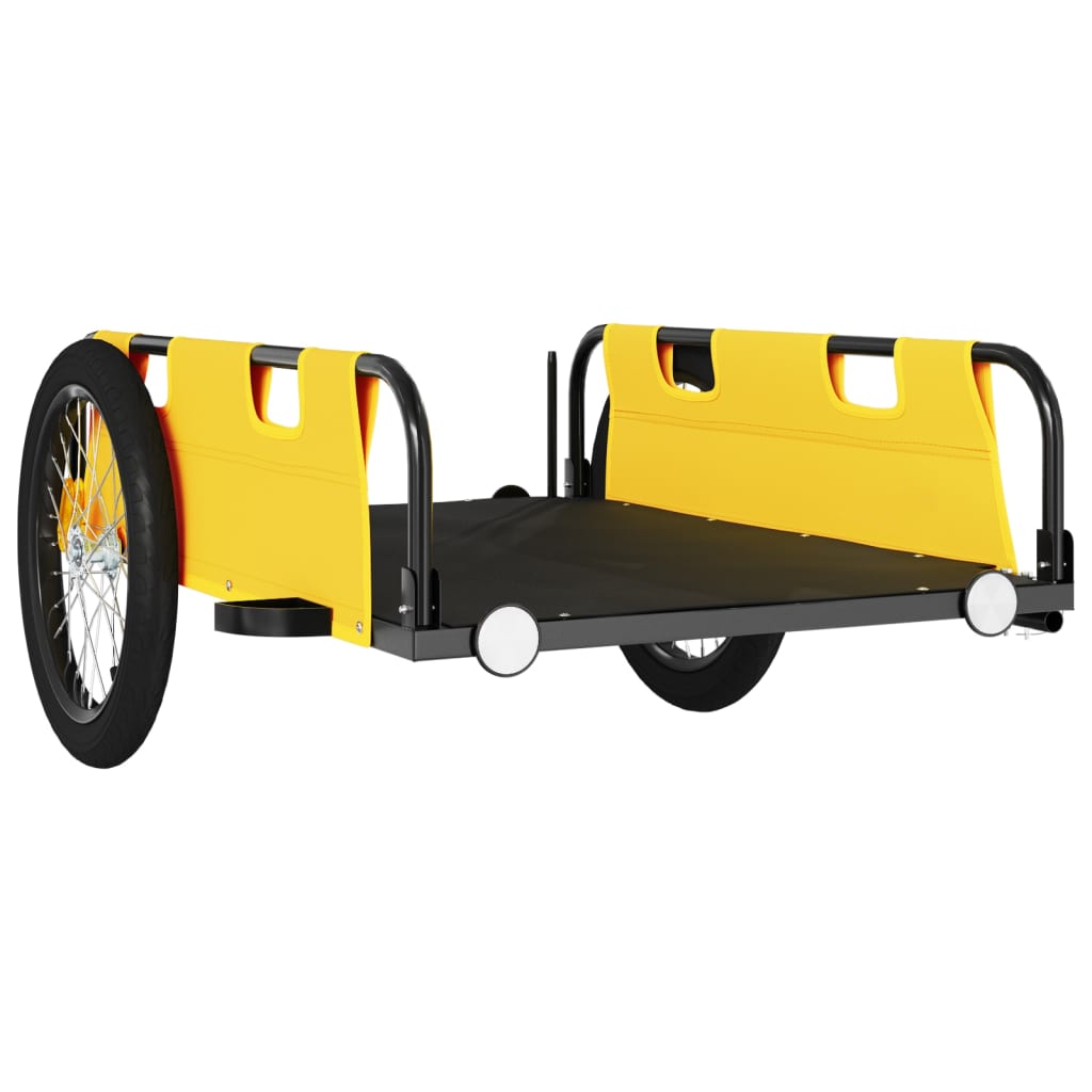 Remorque vélo tissu Oxford jaune et fer