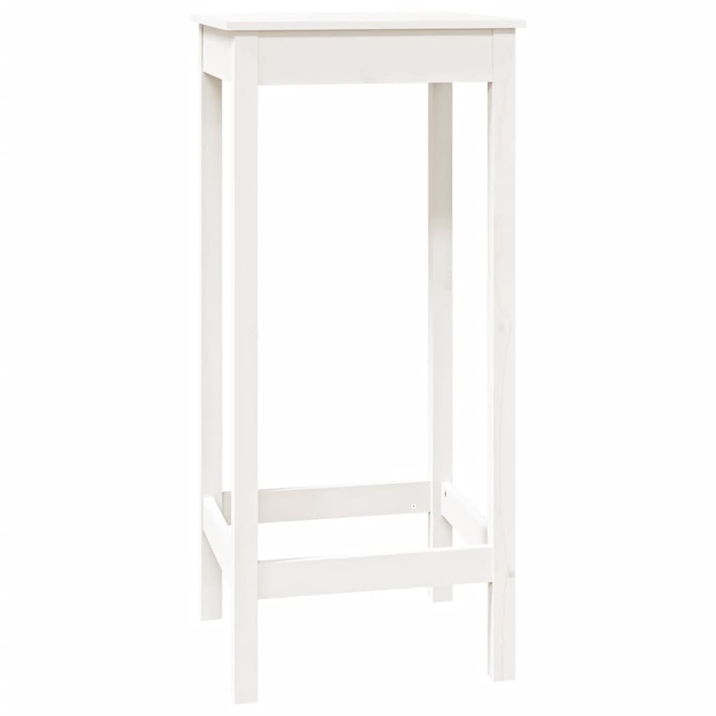Bar table white 50x50x110 cm solid pine wood