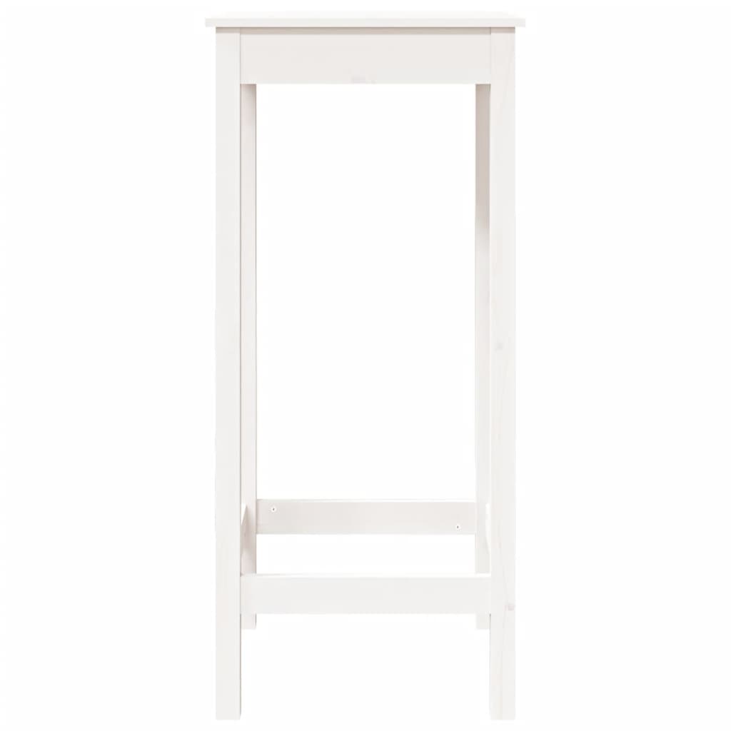 Bar table white 50x50x110 cm solid pine wood