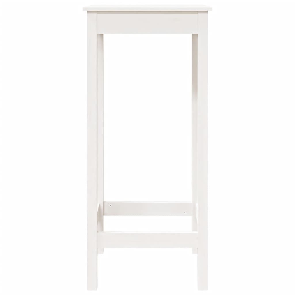 Bar table white 50x50x110 cm solid pine wood