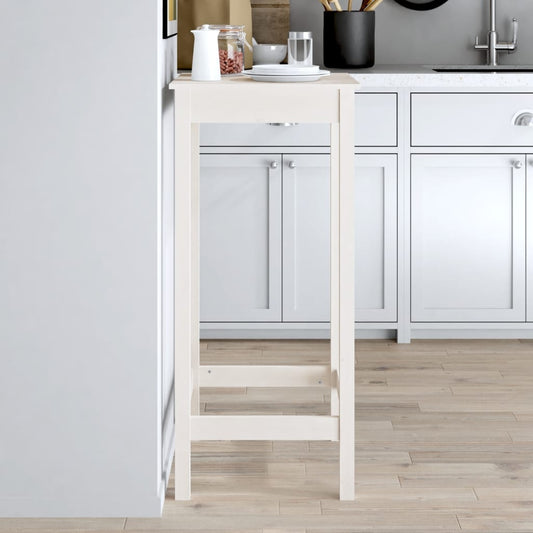 Bar table white 50x50x110 cm solid pine wood