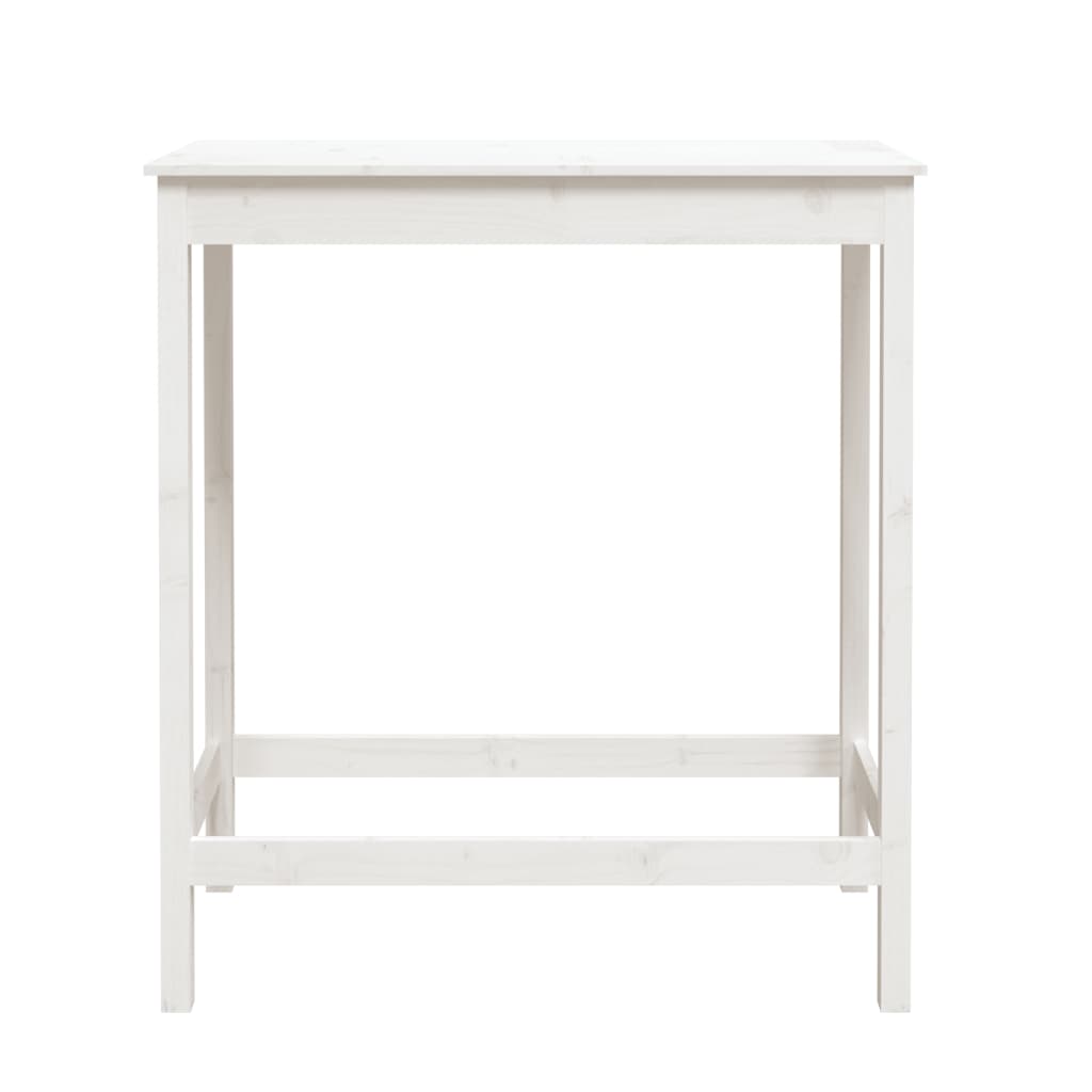 Bar table white 100x50x110 cm solid pine wood