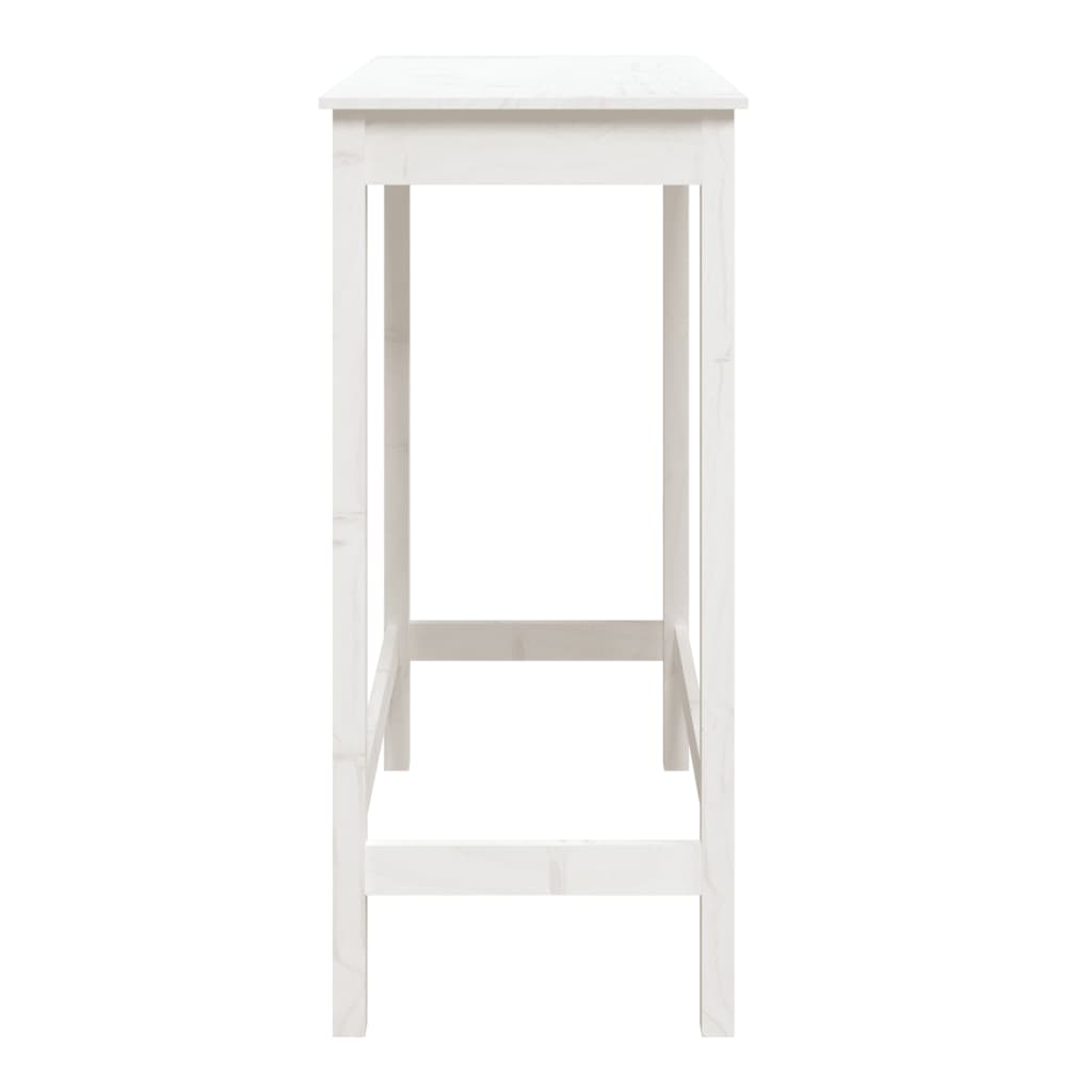 Bar table white 100x50x110 cm solid pine wood