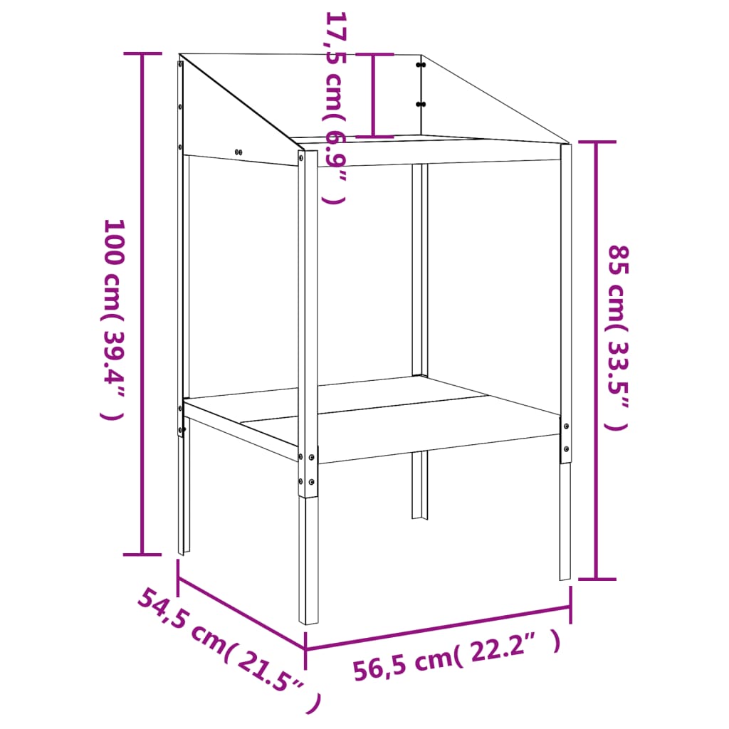 Plant stand anthracite 56.5x54.5x100 cm galvanized steel