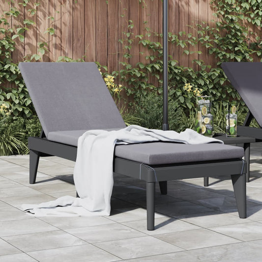 Sun lounger anthracite 186x60x29 cm PP