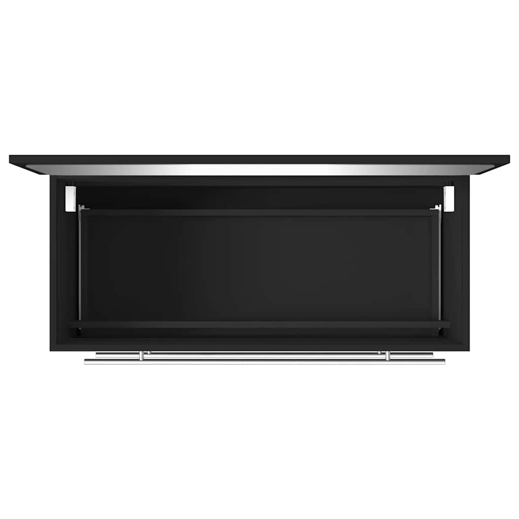 Bathroom cabinet with mirror black wood material